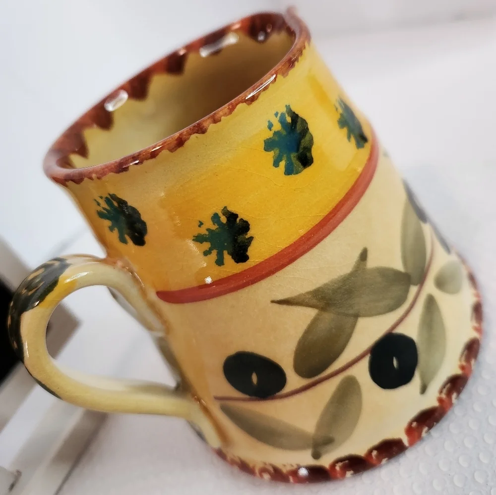 Italica‎ Ars vintage hand painted black olive motif creamer pitcher